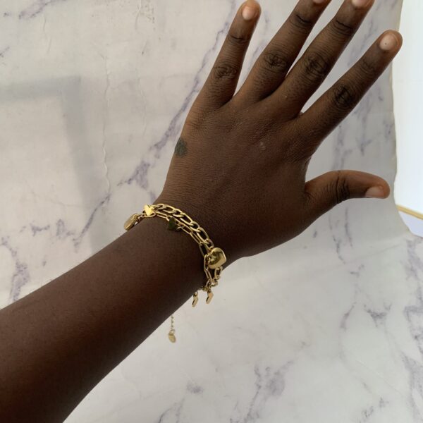 DUO HEART CHARM BRACELET