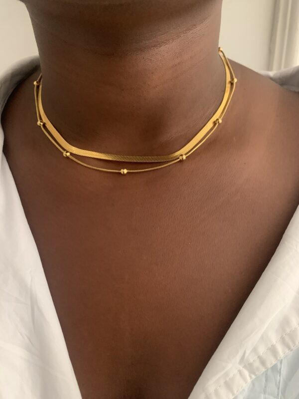 BALL HEIRRINGBONE NECKLACE - Image 2