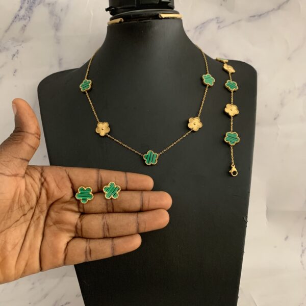 STAINLESS STEEL VANCLEF GREENGOLD SET