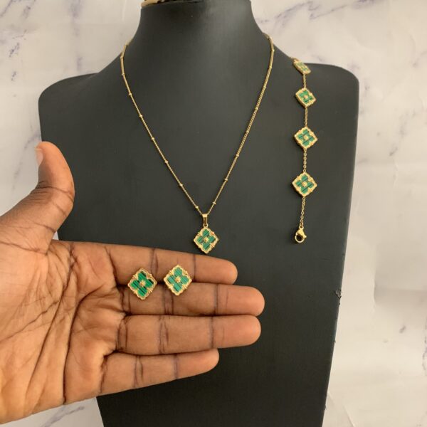 VANCLEF STAINLESS STEEL GREENGOLD SET