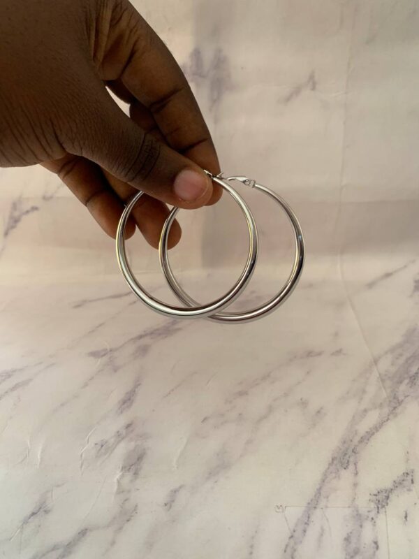 CLASSIC 2 HOOP SILVER EARRING