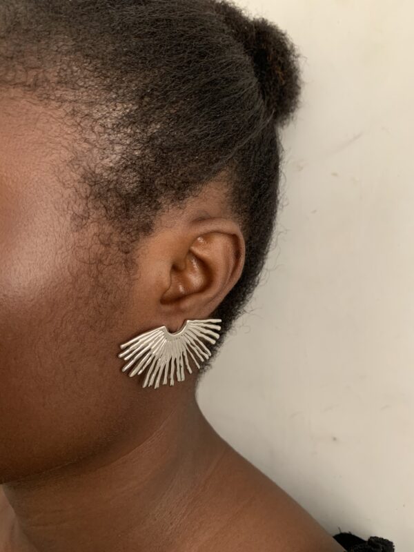 FAN SILVER EARRINGS - Image 2