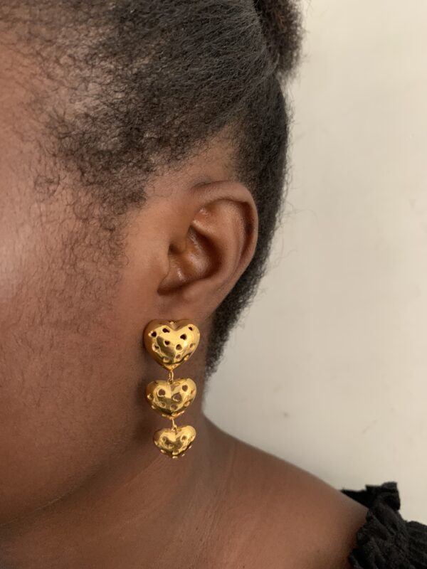 3HEARTY DROP EARRING - Image 2