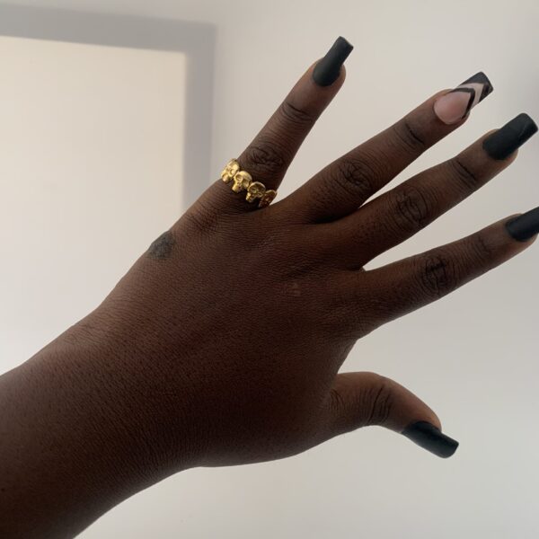ADJUSTABLE SKULL RING GOLD
