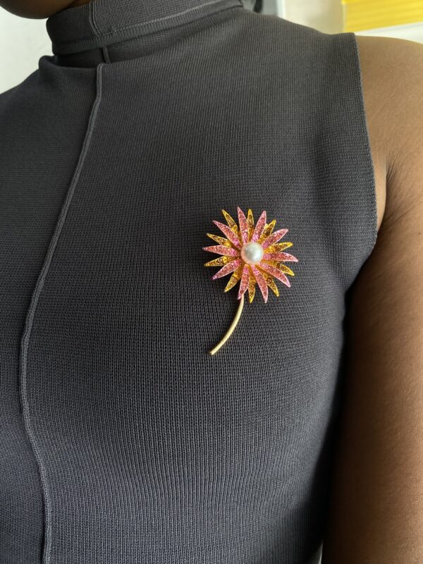 PINK FLOWER BROOCH