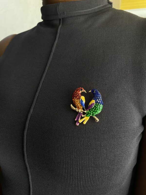 DUO PARROT BROOCH