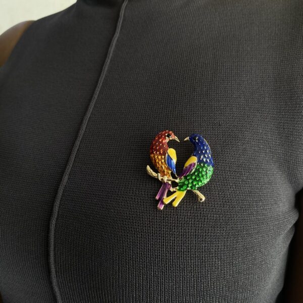 DUO PARROT BROOCH