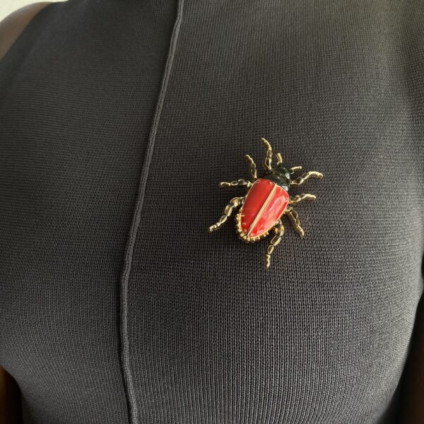 BUG RED BROOCH