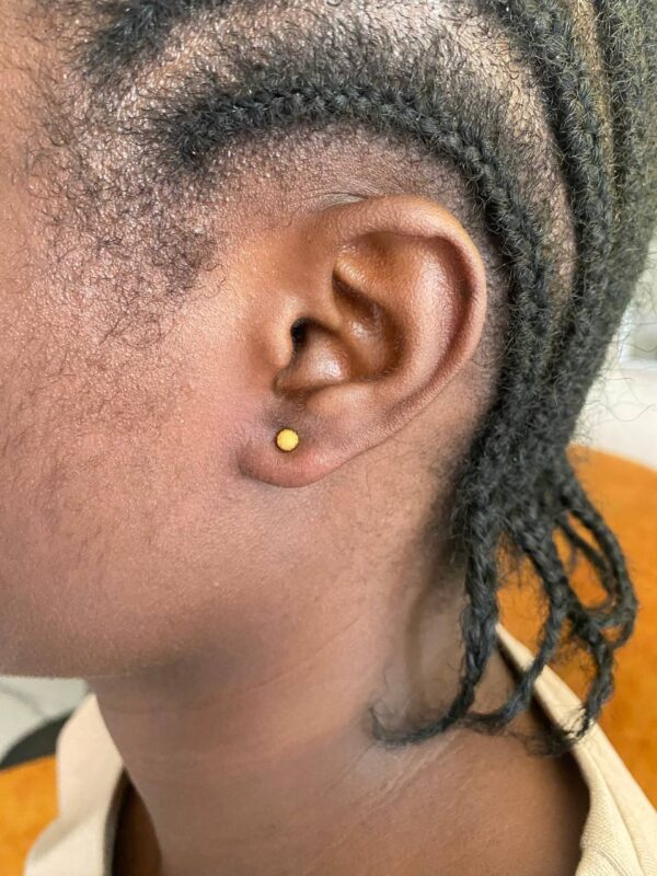 3MM GOLD REPLICA STUD EARRING - Image 2