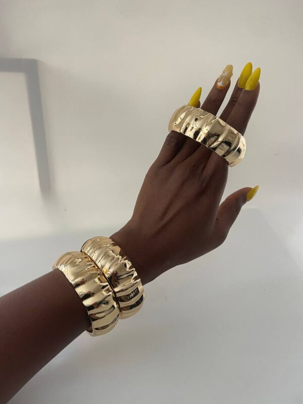 CHUNKY CITADEL 2 BANGLE GOLD