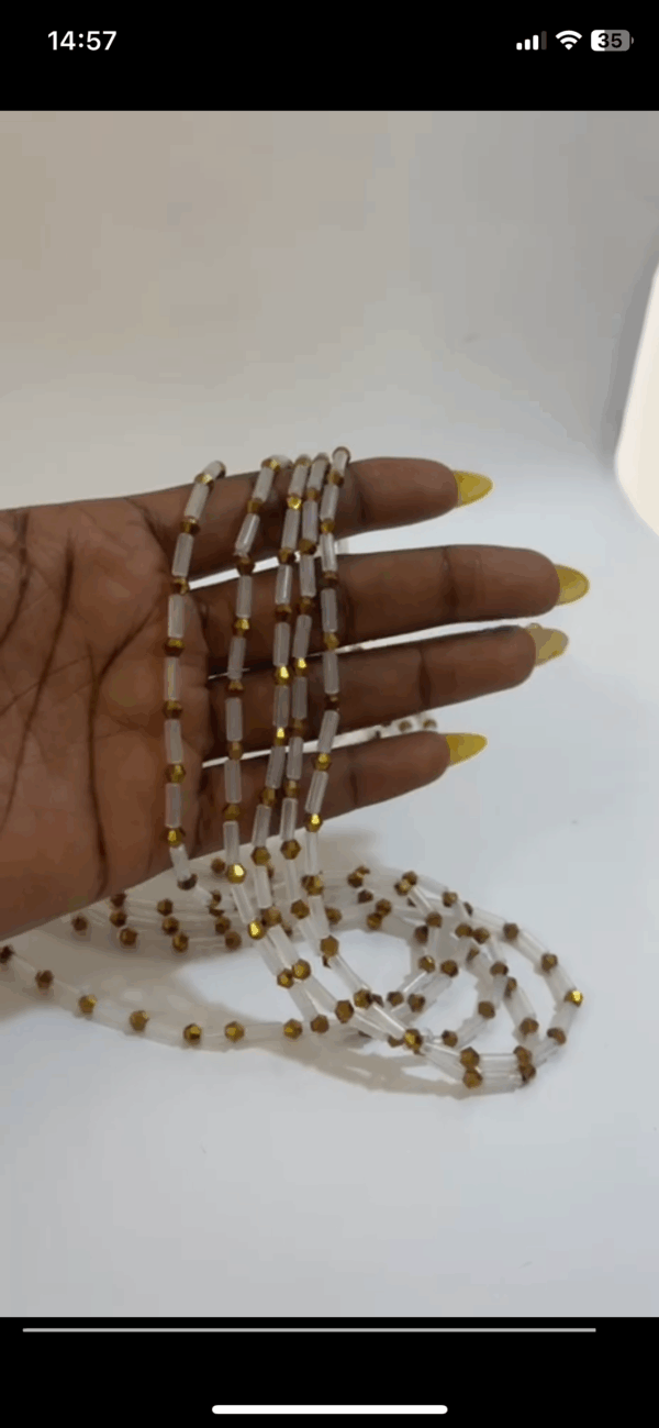 WHITE ND GOLD SARAFINA WAISTBEAD