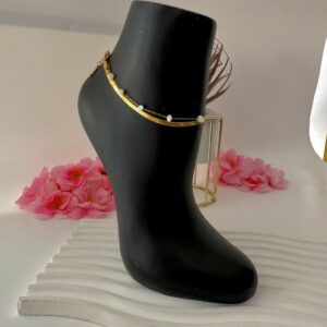 HEIRRINGBONE PEARL ANKLET