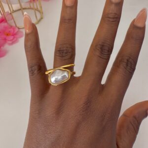 LOG PEARL BEAN RING