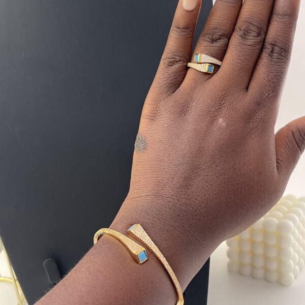 BLUE BANGLE AND RING SET
