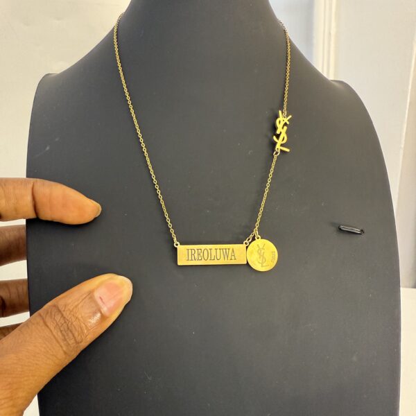 ENGRAVE YSL CHARM NECKLACE