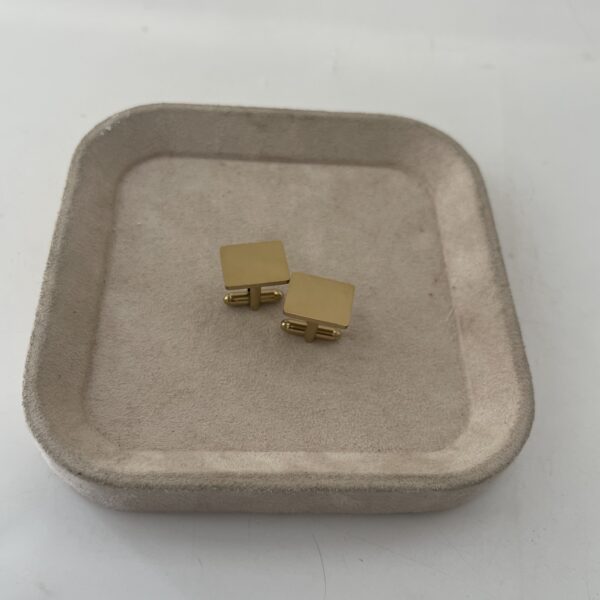 ENGRAVE SQUARE GOLD CUFFLINKS