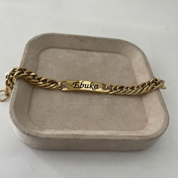 ENGRAVE GOLD THICK TIGHT CUBAN BRACELET