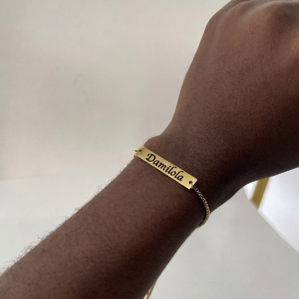 ENGRAVE DRAWSTRING GOLD BRACELET